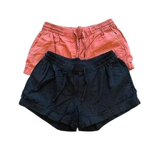 Women's Casual Black and Orange Shorts